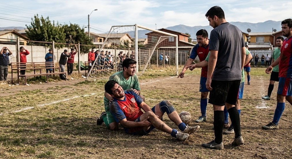 Qué pasa si te lesionan en un partido de fútbol amateur en Chile